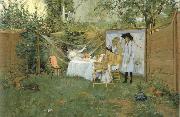 William Merritt Chase The Open-Air Breakfast painting